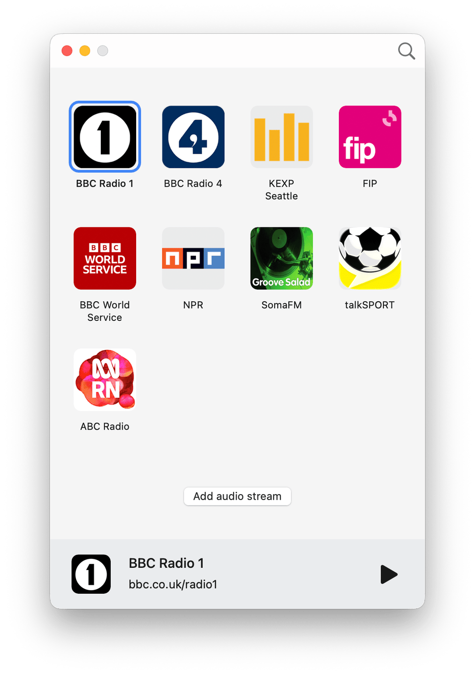 Aerial showing a grid of radio stations